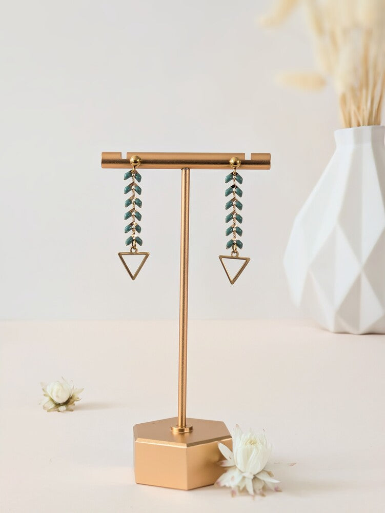 Boucles d'oreilles pendantes | Bohème & chevron - Bijou raffiné - Bijoux Montréal - Lou Inspirations