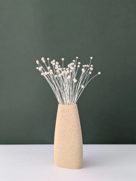 Vase pour fleurs séchées - impression 3D - Design Texturé et minimaliste - Modèle Riga Sable- Lou inspirations