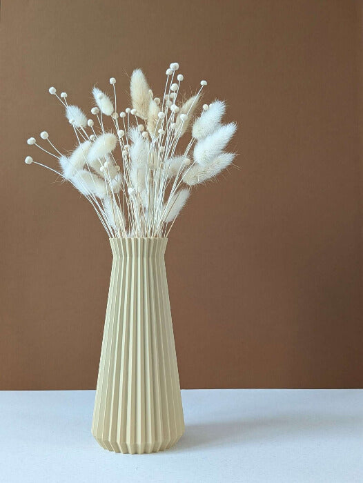 Vase pour fleurs séchées - impression 3D - design Origami et sculpté - Modèle Horo Sable - Lou Inspirations