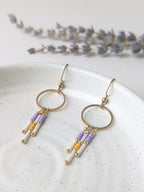 Dangle earrings | Stainless steel | Trio of pearls