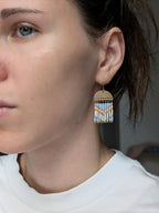 Boucles d'oreilles pendantes | Demi-lune | Pastel