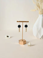 Boucles d'oreilles Noir et Or - Style élégant - Rond - Lou Inspirations