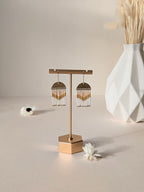 Boucles d'oreilles pendantes Ethnique demi-cercle - Camel - Perles Miyuki - Bijoux Montréal - Lou_Inspirations