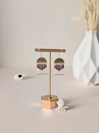 Boucles d'oreilles pendantes Ethnique demi-cercle - Perles Miyuki - Bijoux Montréal - Lou_Inspirations