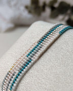 Bracelet en perles de verre japonaises style bohème, création artisanale tissée à la main au Québec Lou Inspirations