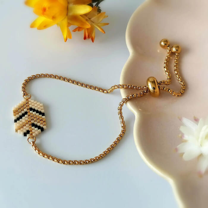 Bracelet Venitien Noir Ethnique 2 en perles Miyuki - Bijoux Montréal - Lou Inspirations