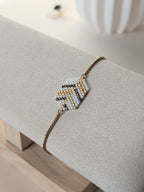 Bracelet tissé perles miyuki marron picasso et doré fermoir ajustable - Lou Inspirations