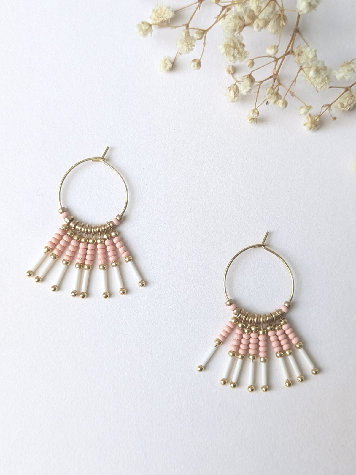 Boucles d’oreilles créoles | Perles de verre | Ethniques