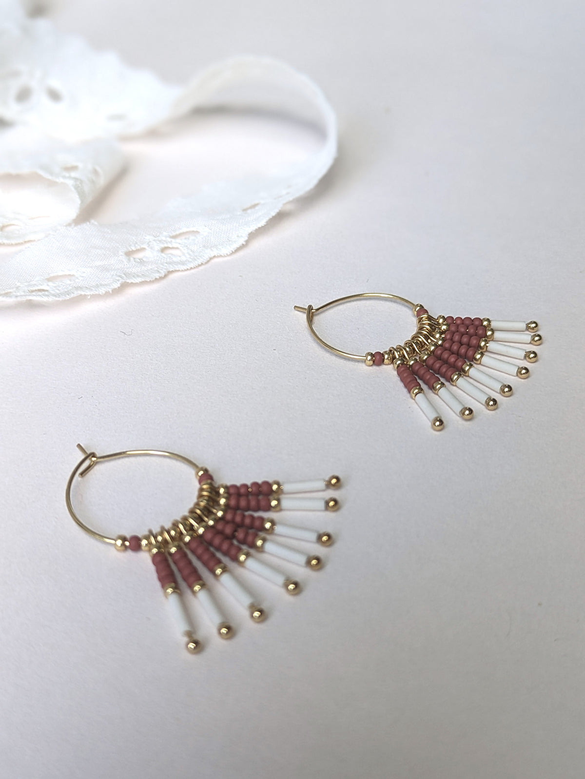 Boucles d’oreilles créoles | Perles de verre | Ethniques