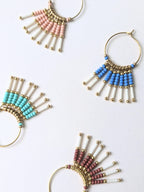 Boucles d’oreilles créoles | Perles de verre | Ethniques