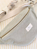 Sac banane - Velours Vert sauge - Accessoire mode - Lou Inspirations