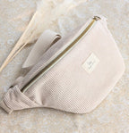 Sac banane - Velours beige - Accessoire mode - Lou Inspirations