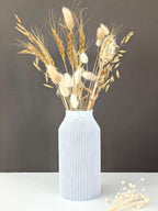 Vase pour fleurs séchées - impression 3D - design Scandinave et strié - Modèle Bota Marbre - Lou Inspirations