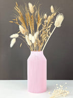 Vase pour fleurs séchées - impression 3D - design Scandinave et strié - Modèle Bota Rose Candy - Lou Inspirations