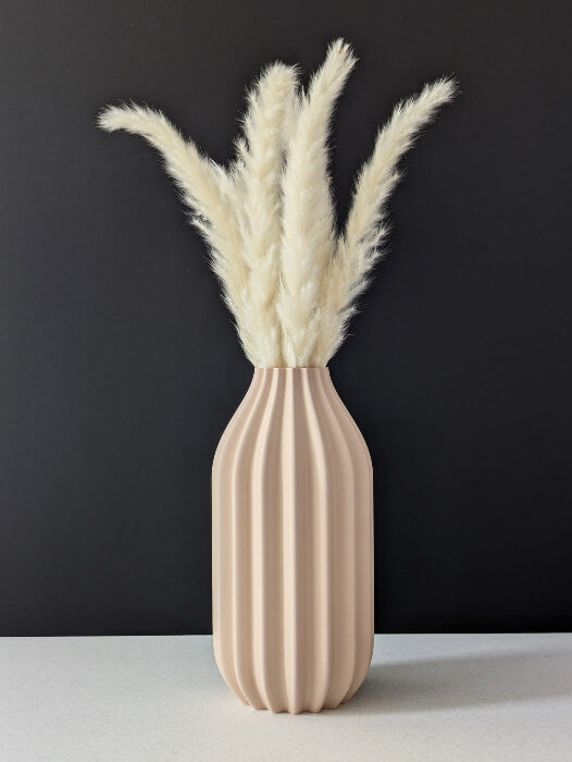 Vase pour fleurs séchées - impression 3D - design épuré et minimaliste - Modèle Dune Beige - Lou Inspirations