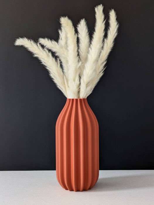 Vase pour fleurs séchées - impression 3D - design épuré et minimaliste - Modèle Dune Terra Cotta - Lou Inspirations